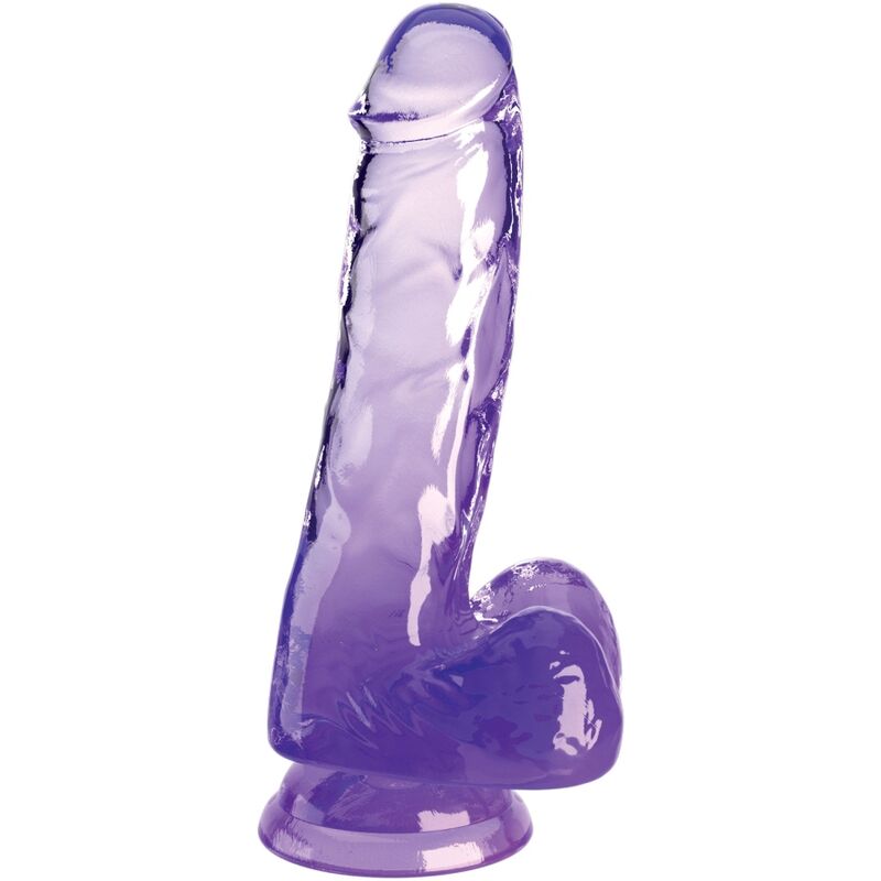 KING COCK - CLEAR PENE REALISTICO CON TESTICULOS 13.5 CM MORADO KING COCK