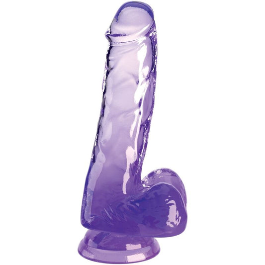 KING COCK - CLEAR PENE REALISTICO CON TESTICULOS 13.5 CM MORADO KING COCK