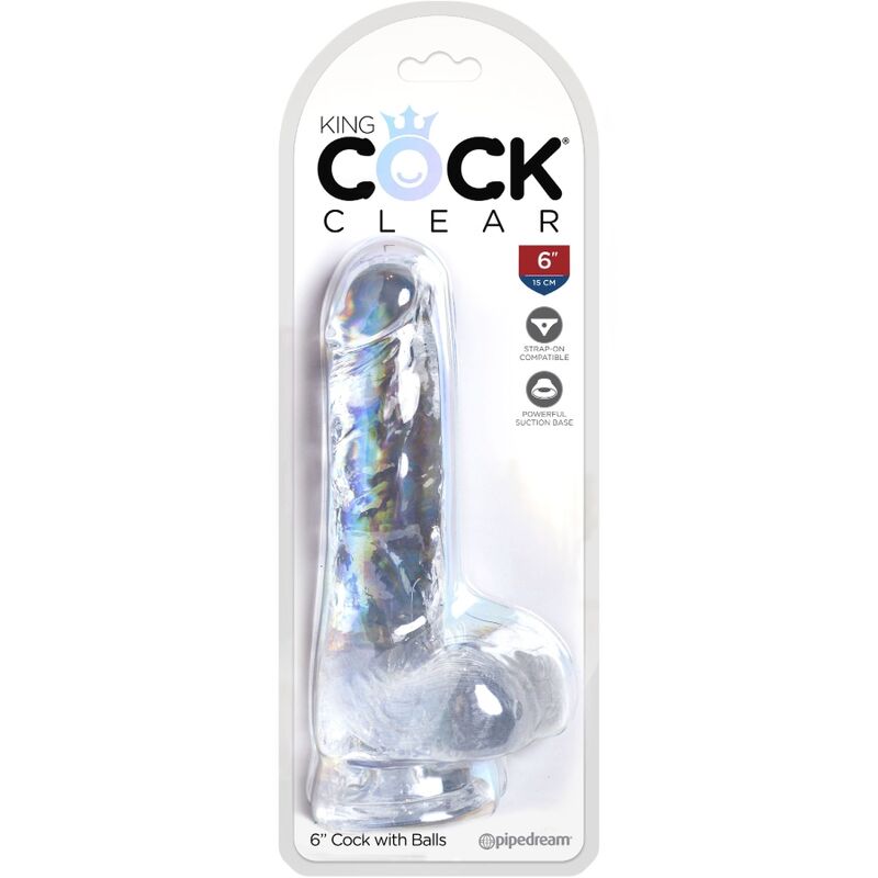 KING COCK - CLEAR PENE REALISTICO CON TESTICULOS 13.5 CM TRANSPARENTE KING COCK