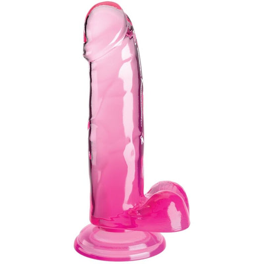 KING COCK - CLEAR PENE REALISTICO CON TESTICULOS 15.2 CM ROSA KING COCK