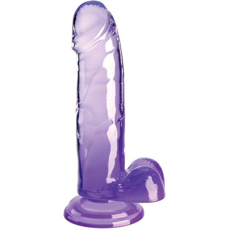 KING COCK - CLEAR PENE REALISTICO CON TESTICULOS 15.2 CM MORADO KING COCK