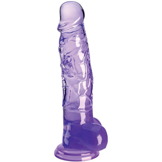 KING COCK - CLEAR PENE REALISTICO CON TESTICULOS 16.5 CM MORADO KING COCK