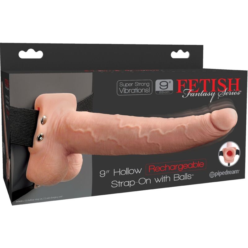 FETISH FANTASY SERIES - ARNES AJUSTABLE PENE REALISTICO CON TESTICULOS RECARGABLE Y VIBRADOR 23 CM FETISH FANTASY SERIES