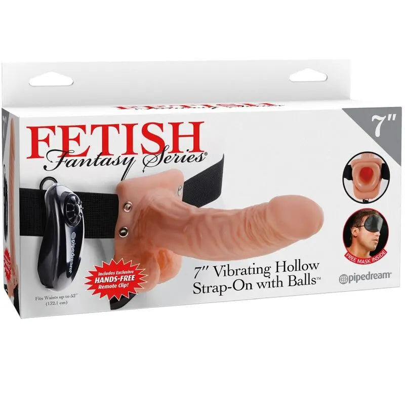 FETISH FANTASY SERIES - ARNÉS AJUSTABLE CONTROL REMOTO PENE REALÍSTICO CON TESTÍCULOS 17.8 CM FETISH FANTASY SERIES