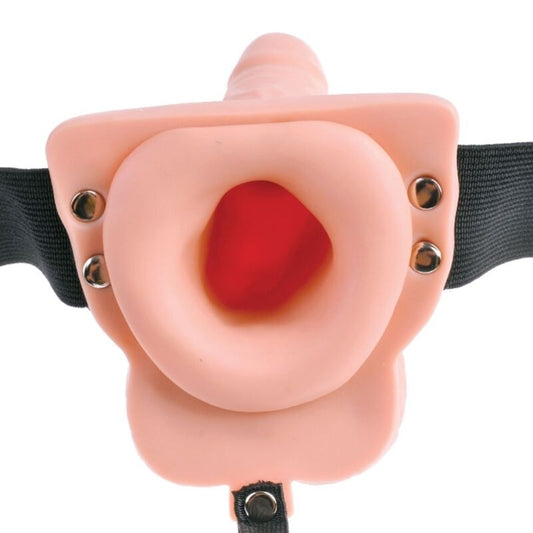 FETISH FANTASY SERIES - ARNÉS AJUSTABLE CONTROL REMOTO PENE REALÍSTICO CON TESTÍCULOS RECARGABLE Y VIBRADOR 15 CM FETISH FANTASY SERIES