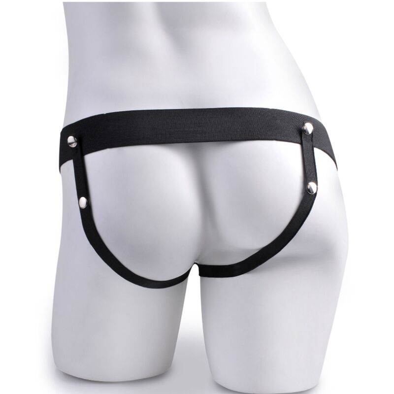 FETISH FANTASY SERIES - ARNÉS AJUSTABLE CONTROL REMOTO PENE REALÍSTICO CON TESTÍCULOS RECARGABLE Y VIBRADOR 15 CM FETISH FANTASY SERIES