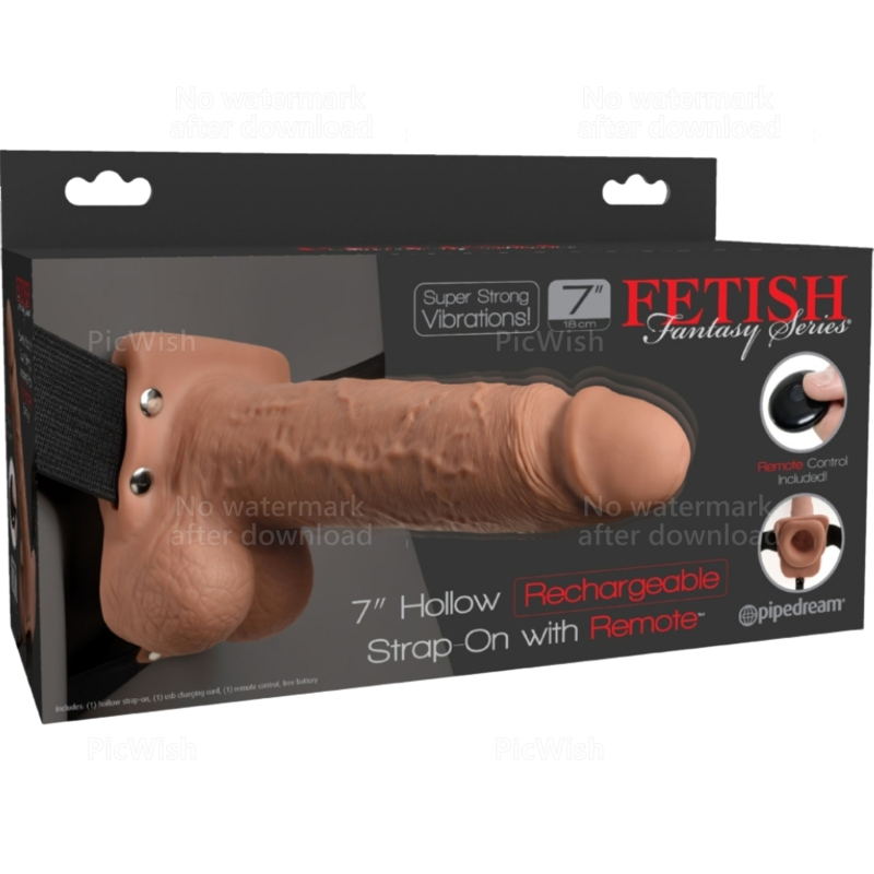 FETISH FANTASY SERIES - ARNÉS AJUSTABLE PENE REALÍSTICO CON TESTÍCULOS RECARGABLE Y VIBRADOR 17.8 CM FETISH FANTASY SERIES