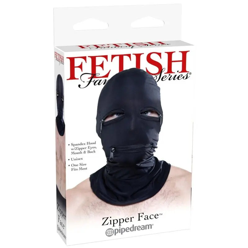 FETISH FANTASY SERIES - PASAMONTAÑAS CON CREMALLERAS NEGRO FETISH FANTASY SERIES