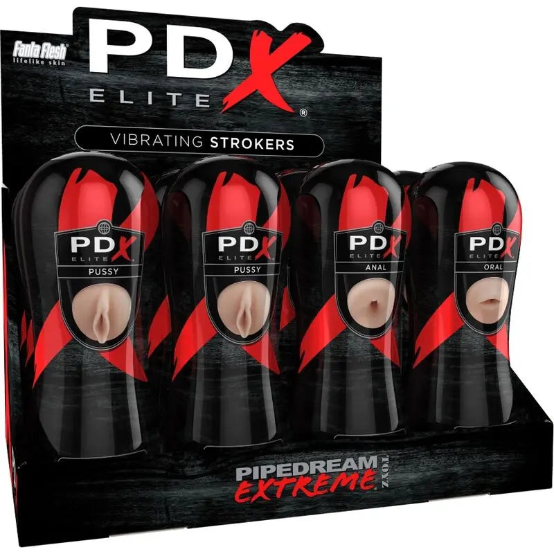 PDX ELITE - SET MASTURBADOR STROKER 12 UNIDADES: 6X VAGINA, 3X ANO, 3X BOCA PDX ELITE