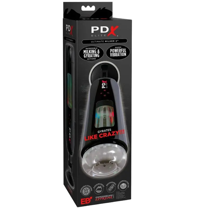PDX ELITE - MASTURBADOR STROKER ULTIMATE MILKER 2 GIRATORIO Y VIBRADOR PDX ELITE