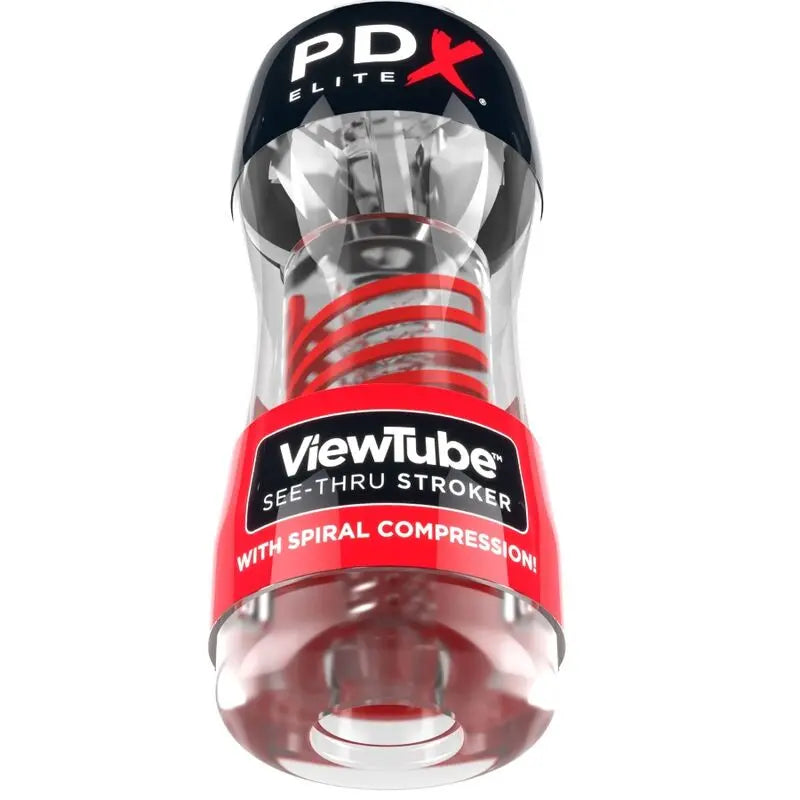 PDX ELITE - MASTURBADOR STROKER VIEWTUBE 2 COMPRESION ESPIRAL TRANSPARENTE PDX ELITE