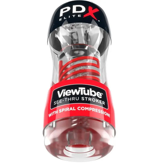 PDX ELITE - MASTURBADOR STROKER VIEWTUBE 2 COMPRESION ESPIRAL TRANSPARENTE PDX ELITE