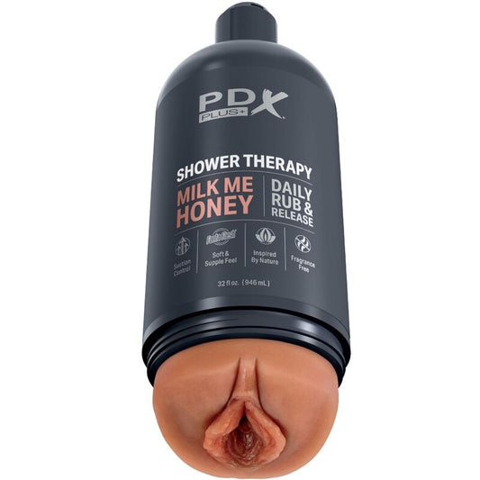 PDX PLUS - MASTURBADOR STROKER DISEÑO DISCRETO DE BOTE CHAMPU MILK ME HONEY CARAMELO PDX PLUS+