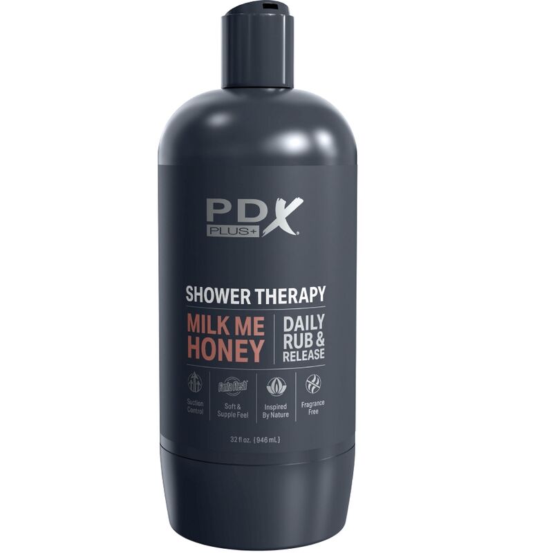 PDX PLUS - MASTURBADOR STROKER DISEÑO DISCRETO DE BOTE CHAMPU MILK ME HONEY CARAMELO PDX PLUS+
