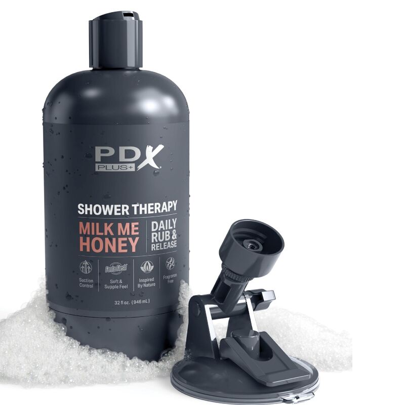 PDX PLUS - MASTURBADOR STROKER DISEÑO DISCRETO DE BOTE CHAMPU MILK ME HONEY CARAMELO PDX PLUS+