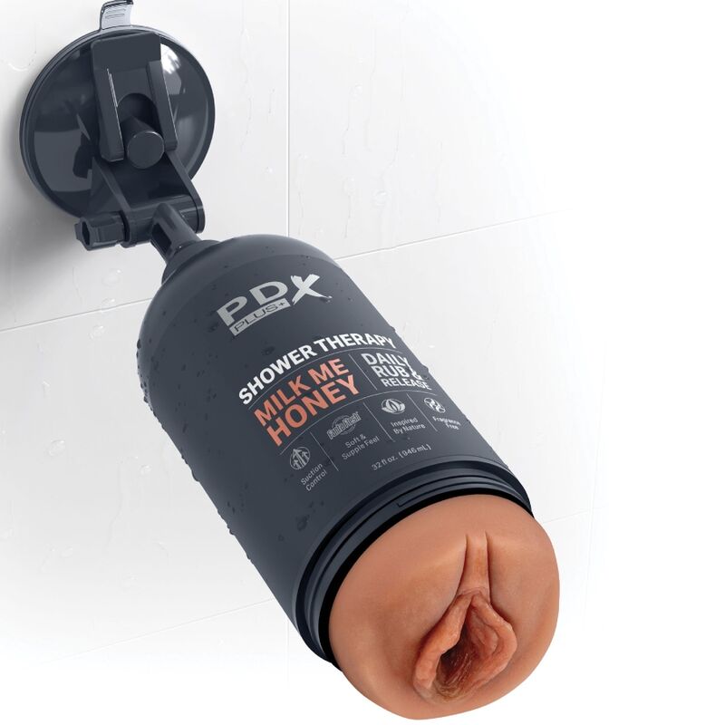 PDX PLUS - MASTURBADOR STROKER DISEÑO DISCRETO DE BOTE CHAMPU MILK ME HONEY CARAMELO PDX PLUS+