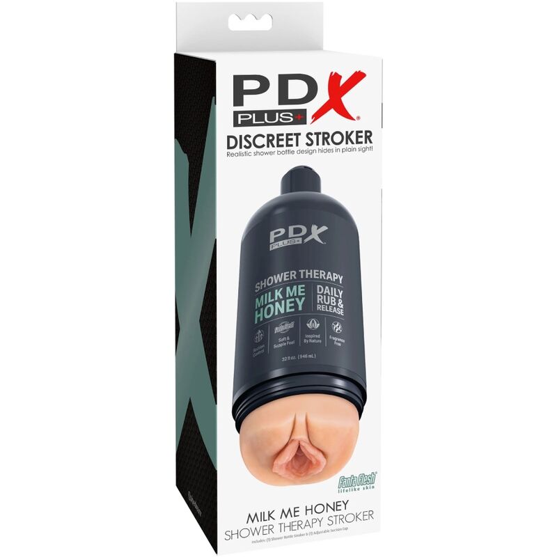 PDX PLUS - MASTURBADOR STROKER DISEÑO DISCRETO DE BOTE CHAMPU MILK ME HONEY PDX PLUS+
