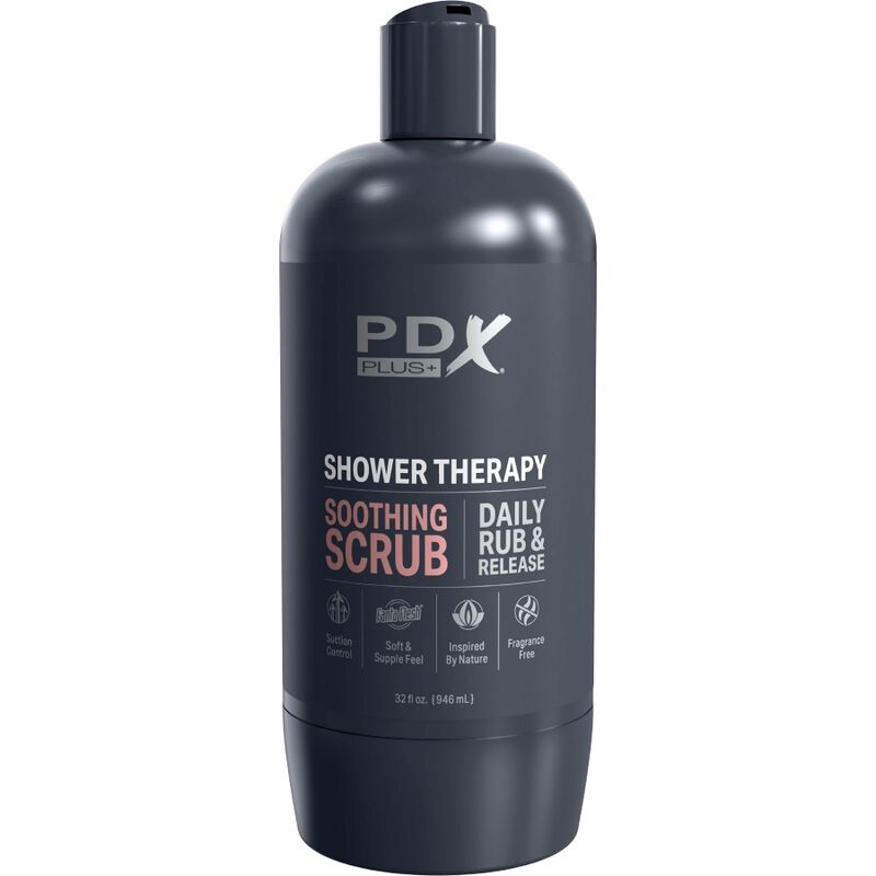 PDX PLUS - MASTURBADOR STROKER DISEÑO DISCRETO DE BOTE CHAMPU SOOTHING SCRUB CARAMELO PDX PLUS+
