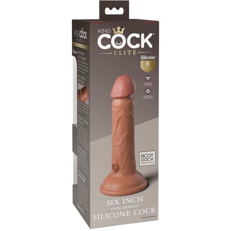 KING COCK - ELITE DILDO REALISTICO SILICONA 15.2 CM CARAMELO KING COCK