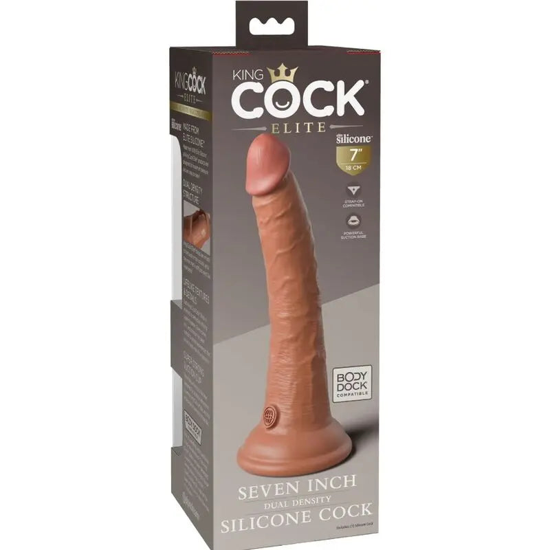 KING COCK - ELITE DILDO REALISTICO SILICONA 17.8 CM CARAMELO KING COCK