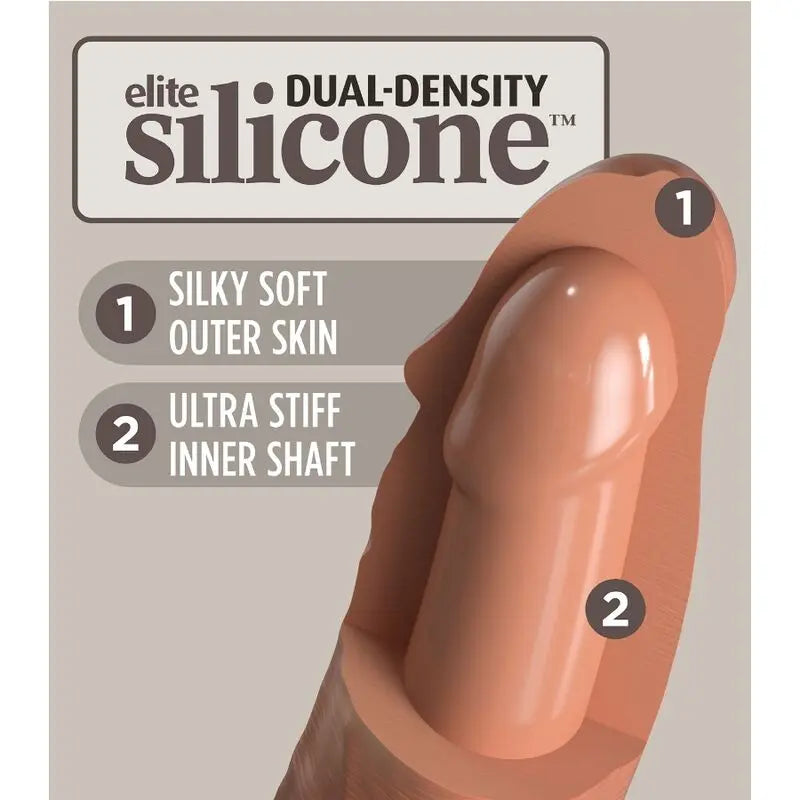 KING COCK - ELITE DILDO REALISTICO SILICONA 17.8 CM CARAMELO KING COCK