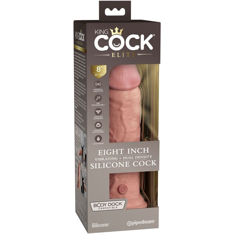 KING COCK - ELITE DILDO REALISTICO VIBRADOR & SILICONA 20.3 CM KING COCK