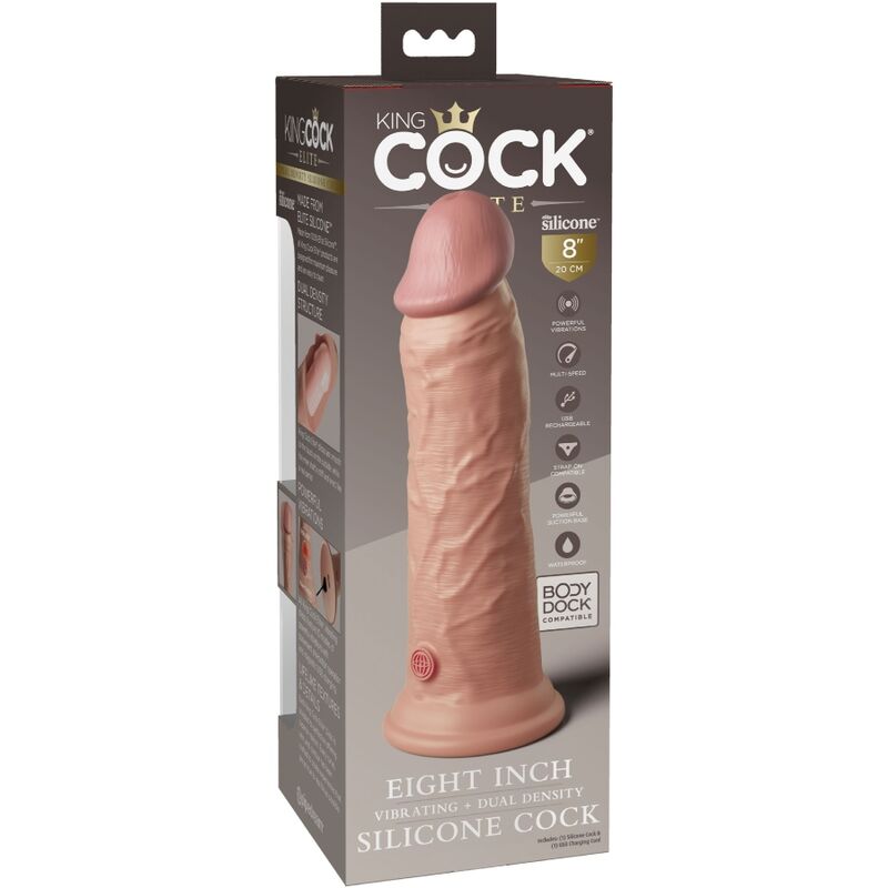 KING COCK - ELITE DILDO REALISTICO VIBRADOR & SILICONA 20.3 CM KING COCK