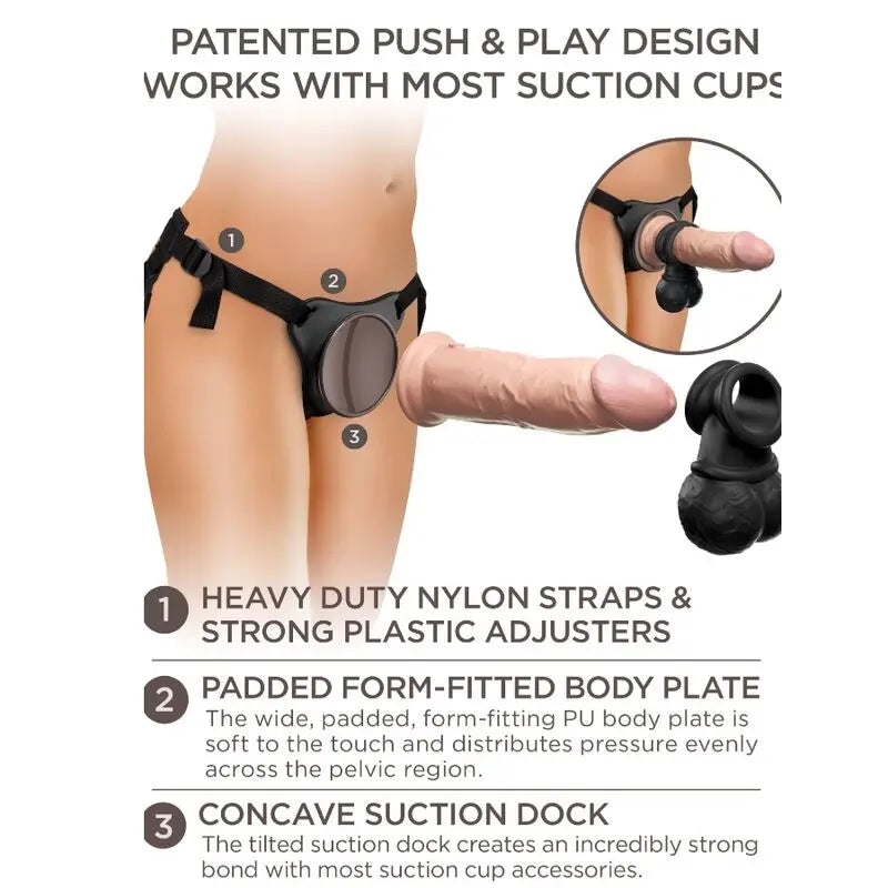 KING COCK - ELITE KIT ARNES AJUSTABLE DELUXE ANILLO CON TESTICULOS & DILDO 20.3 CM KING COCK