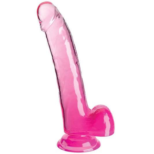 KING COCK - CLEAR DILDO CON TESTICULOS 20.3 CM ROSA KING COCK