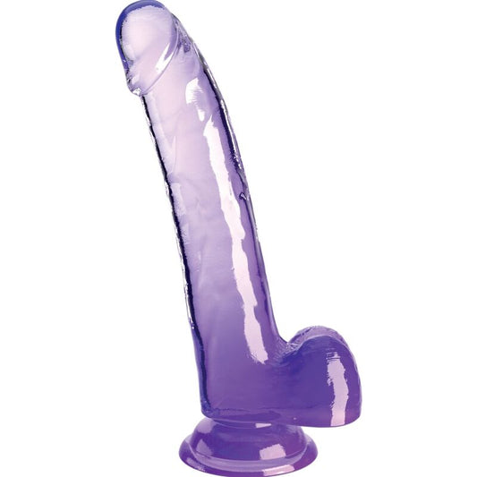KING COCK - CLEAR DILDO CON TESTICULOS 20.3 CM MORADO KING COCK