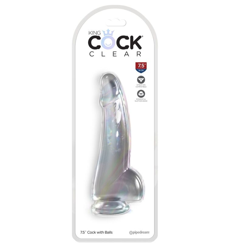 KING COCK - CLEAR DILDO CON TESTICULOS 15.2 CM TRANSPARENTE KING COCK