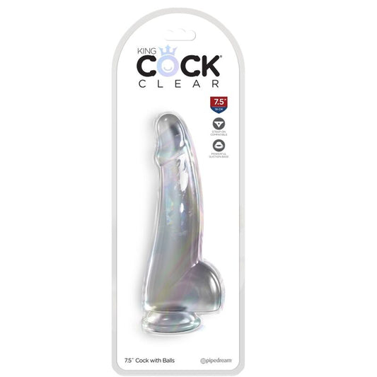 KING COCK - CLEAR DILDO CON TESTICULOS 15.2 CM TRANSPARENTE KING COCK