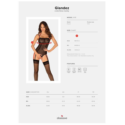 OBSESSIVE - GLANDEZ TEDDY CROTCHLESS M/L OBSESSIVE TEDDIES