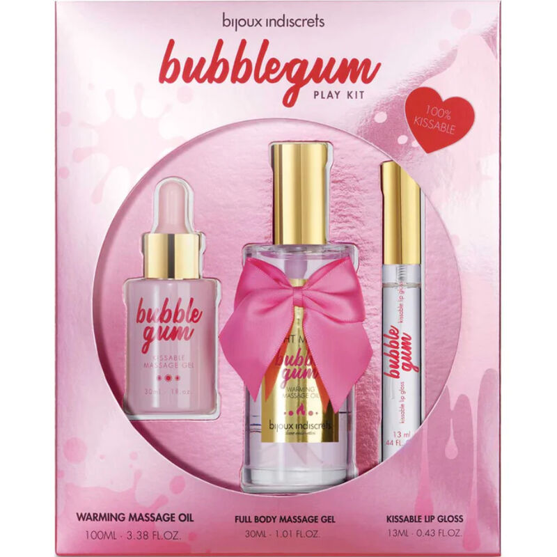 BIJOUX - INDISCRETS BUBBLEGUM PLAY KIT CON ACEITE GEL & BRILLO DE LABIOS BIJOUX LOVE COSMETIQUES