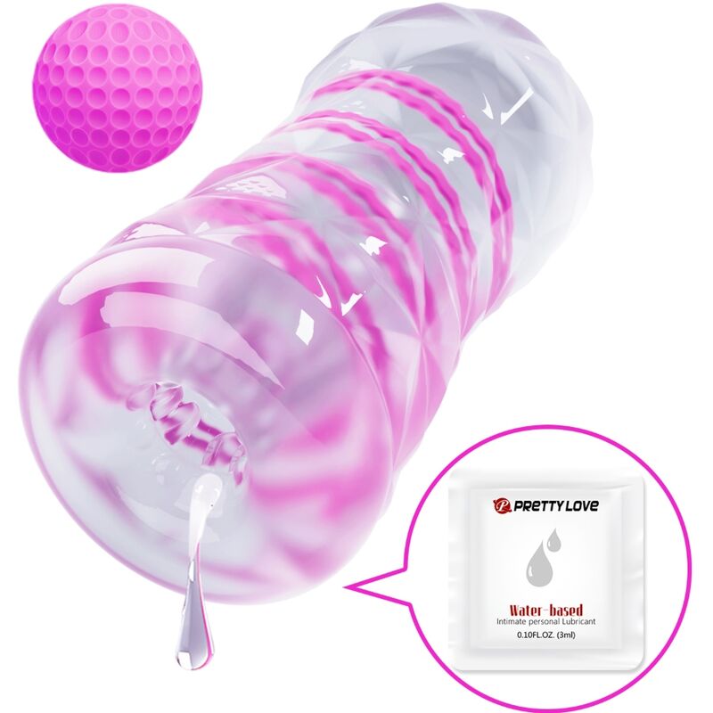 PRETTY LOVE - MASTURBADOR MASCULINO FANTASY ESPIRAL INTERNA Y BOLAS TRANSPARENTE PRETTY LOVE MALE