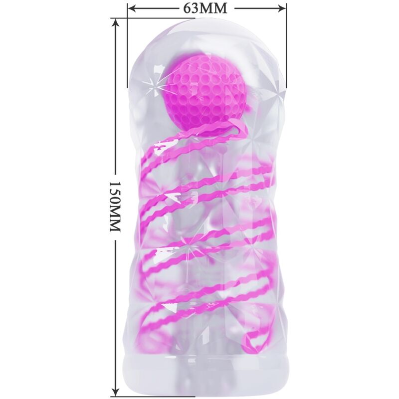 PRETTY LOVE - MASTURBADOR MASCULINO FANTASY ESPIRAL INTERNA Y BOLAS TRANSPARENTE PRETTY LOVE MALE