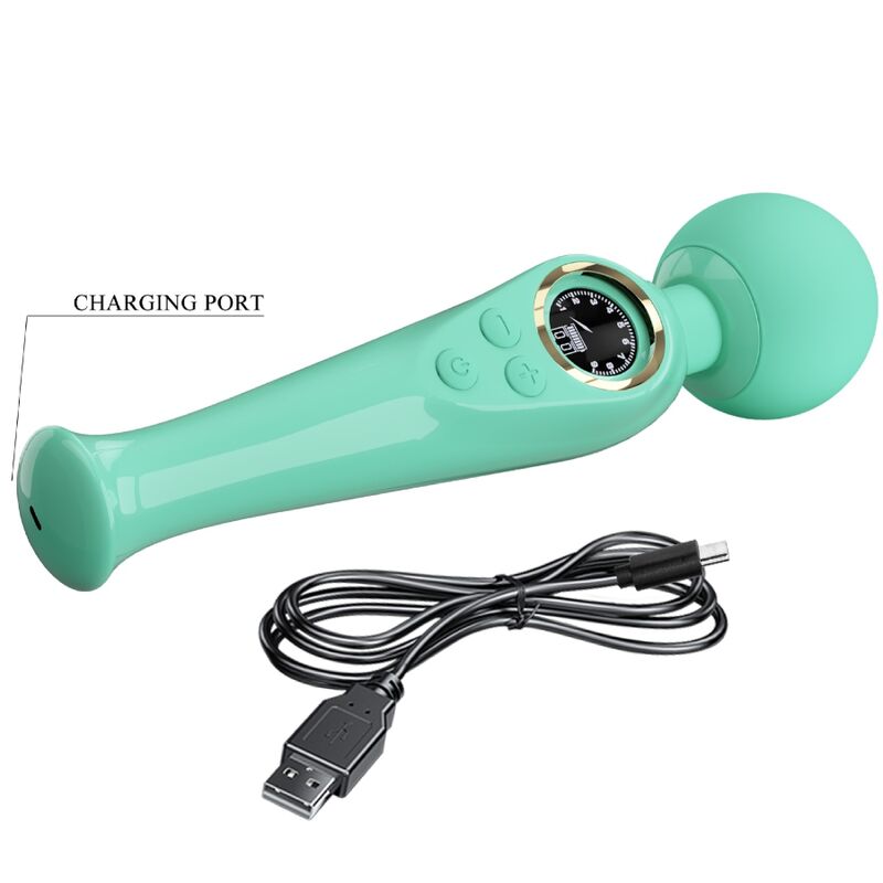PRETTY LOVE - SKYLER VIBRADOR WAND VERDE PRETTY LOVE LED