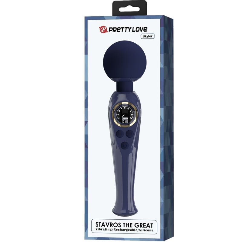 PRETTY LOVE - SKYLER VIBRADOR WAND AZUL PRETTY LOVE LED