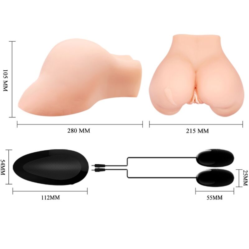 CRAZY BULL - VAGINA Y ANO CON MALLA REALISTA CON VIBRACION CRAZY BULL