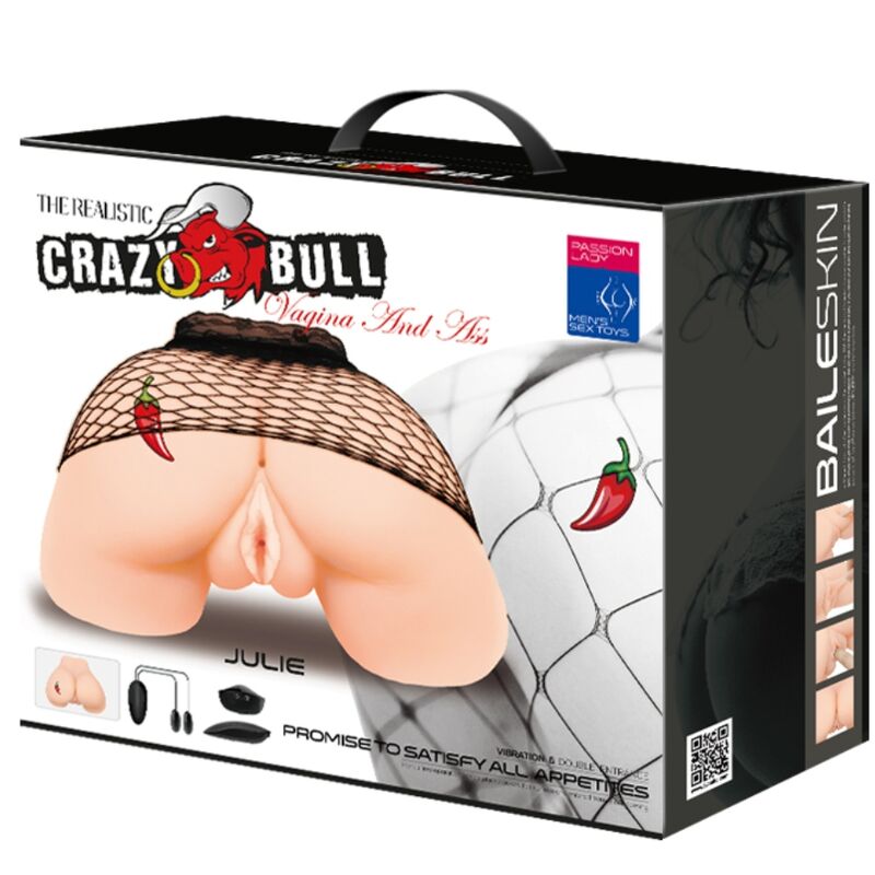 CRAZY BULL - VAGINA Y ANO CON MALLA REALISTA CON VIBRACION CRAZY BULL