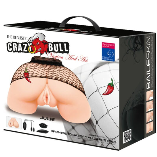 CRAZY BULL - VAGINA Y ANO CON MALLA REALISTA CON VIBRACION CRAZY BULL