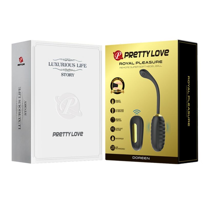 PRETTY LOVE - DOREEN HUEVO VIBRADOR DE LUJO RECARGABLE NEGRO CONTROL REMOTO PRETTY LOVE SMART