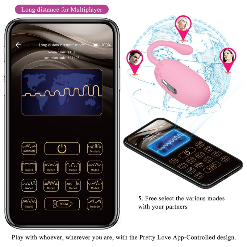 PRETTY LOVE - DOREEN HUEVO VIBRADOR RECARGABLE ROSA PRETTY LOVE SMART