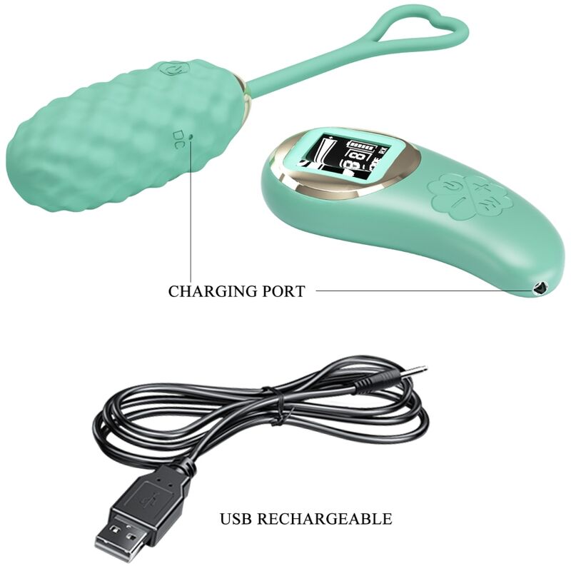 PRETTY LOVE - VIVIAN HUEVO VIBRADOR CONTROL REMOTO VERDE PRETTY LOVE LED
