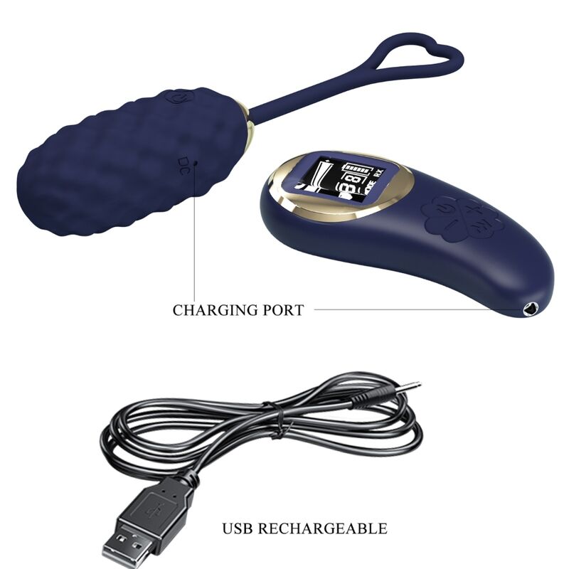 PRETTY LOVE - VIVIAN HUEVO VIBRADOR CONTROL REMOTO AZUL PRETTY LOVE LED