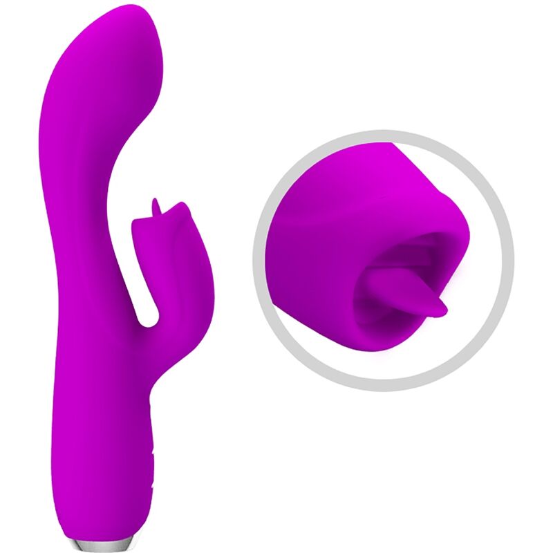 PRETTY LOVE - GLORIA VIBRADOR CONEJO RECARGABLE-IMPERMEABLE MORADO PRETTY LOVE C-TYPE