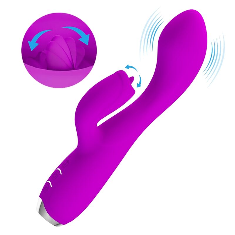 PRETTY LOVE - GLORIA VIBRADOR CONEJO RECARGABLE-IMPERMEABLE MORADO PRETTY LOVE C-TYPE