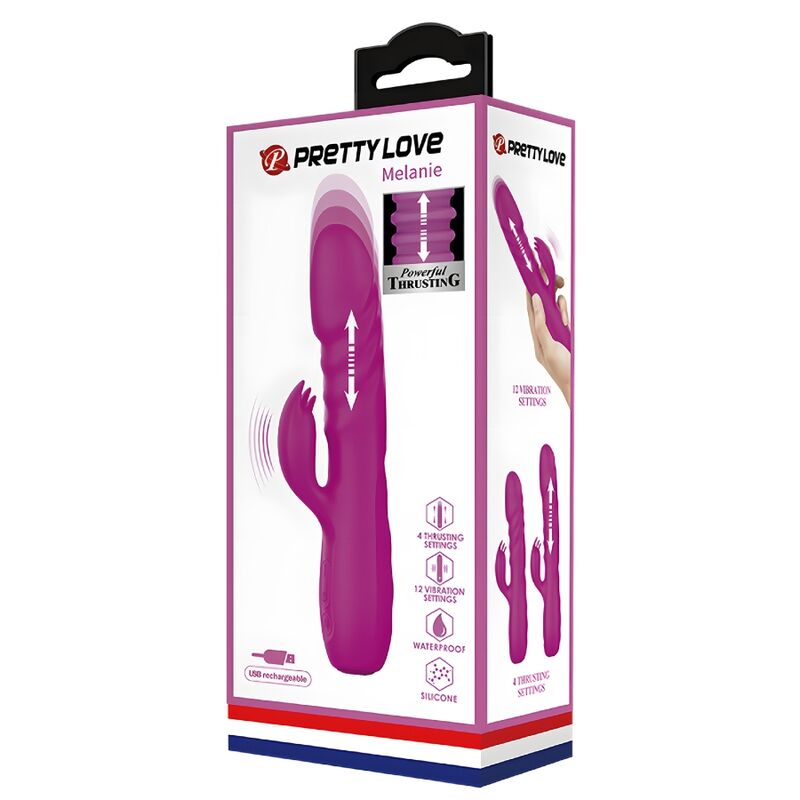 PRETTY LOVE - MELANIE VIBRADOR CONEJO RECARGABLE MORADO PRETTY LOVE FLIRTATION