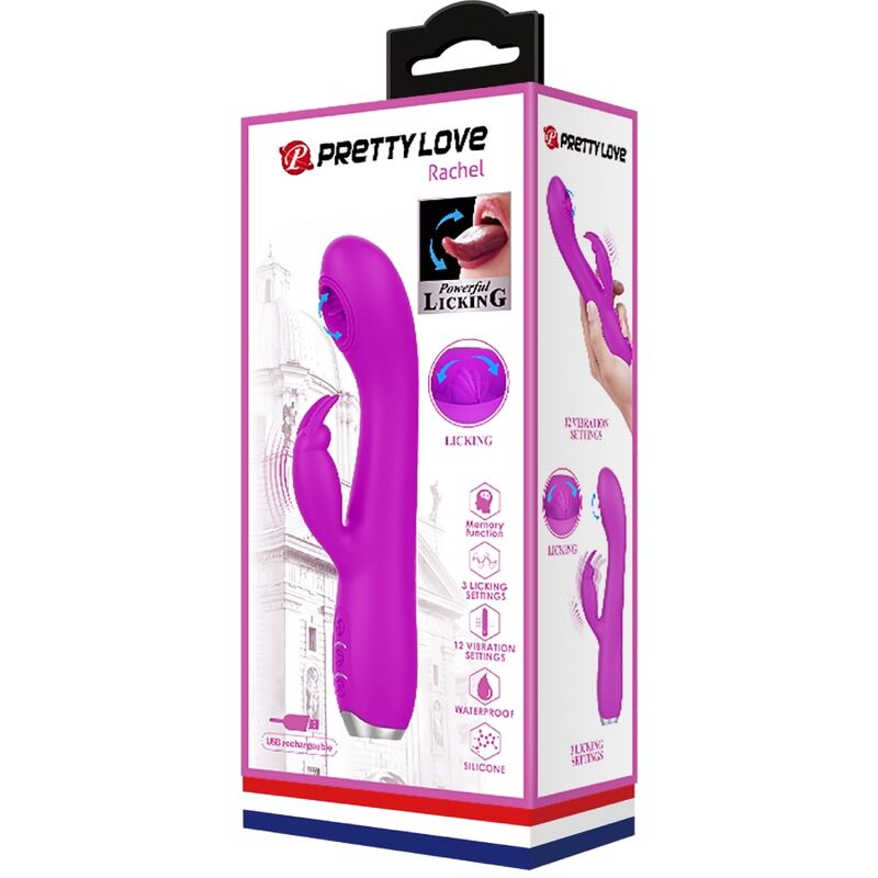 PRETTY LOVE - RACHEL VIBRADOR RECARGABLE CON SUCCIONADOR MORADO PRETTY LOVE C-TYPE