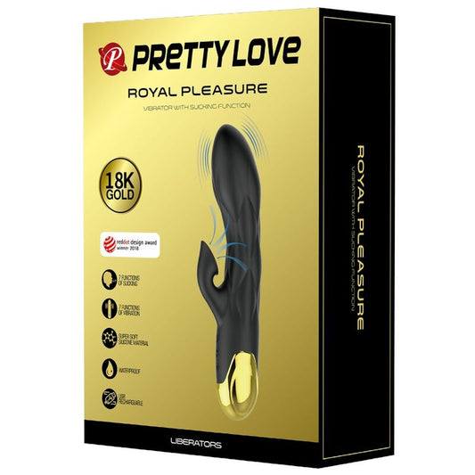PRETTY LOVE - VIBRADOR DE LUJO BAÑADO EN ORO RECARGABLE NEGRO PRETTY LOVE C-TYPE